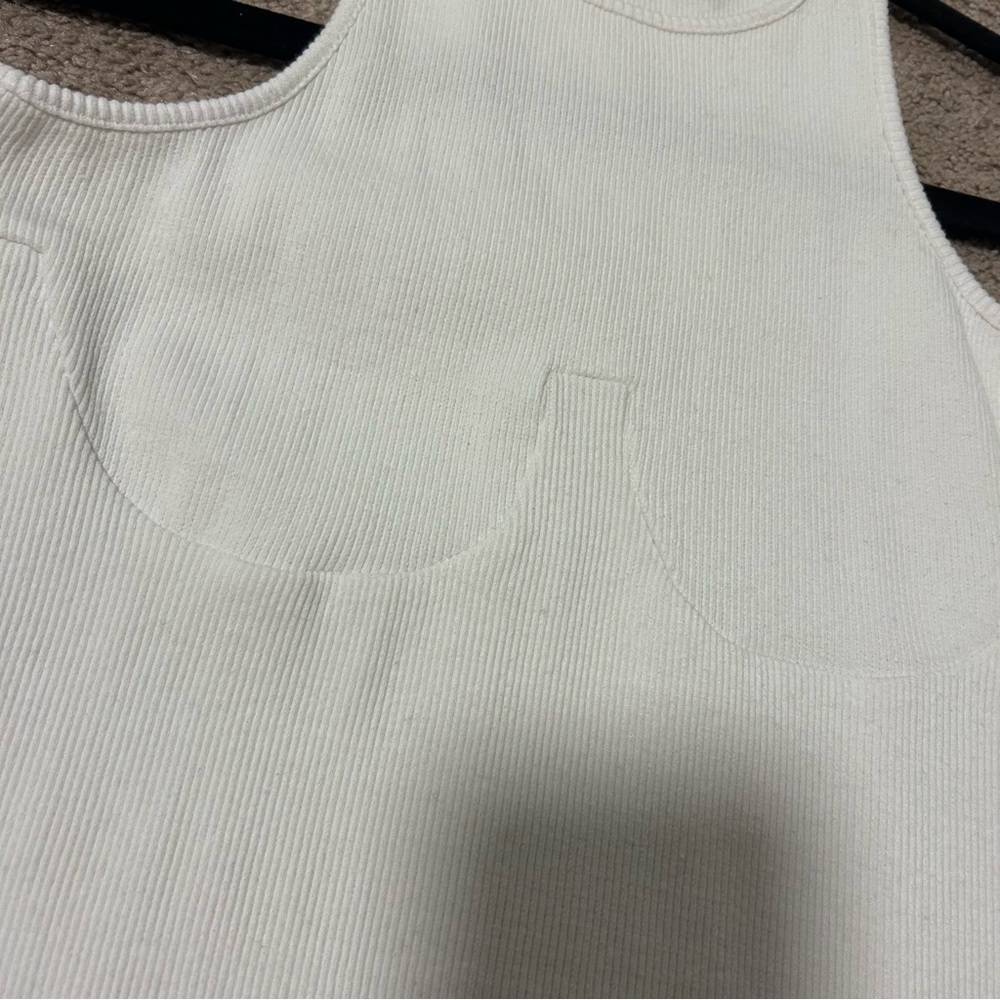 NastyGal white midi ribbed dress - Picture 2 of 3